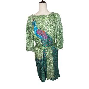 Lilly Pulitzer Sandpiper Lined Dress Peacock 72696 Silk Green Blue Size 4